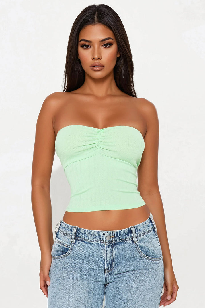 Got My Heart Strapless Top - Mint