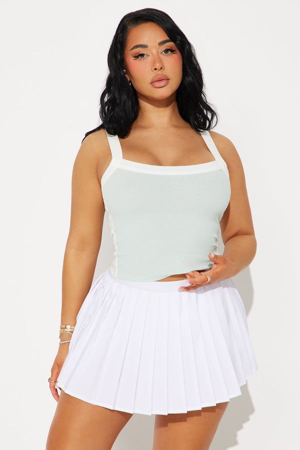 Tia Colorblock Tank Top - Mint/combo