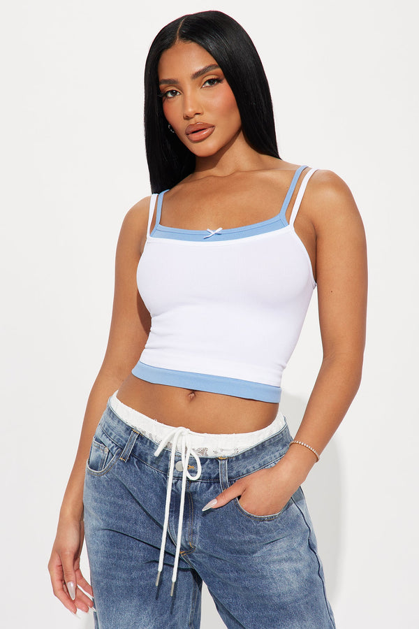 London Double Layered Cami Top - White