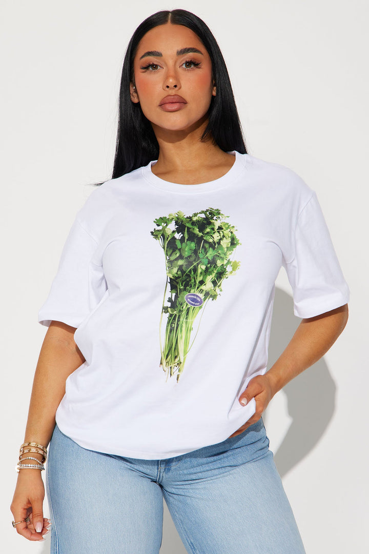 More Cilantro Oversized Tee - White