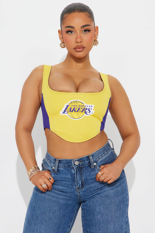 LA Lakers Halftime Show Corset Top - Yellow