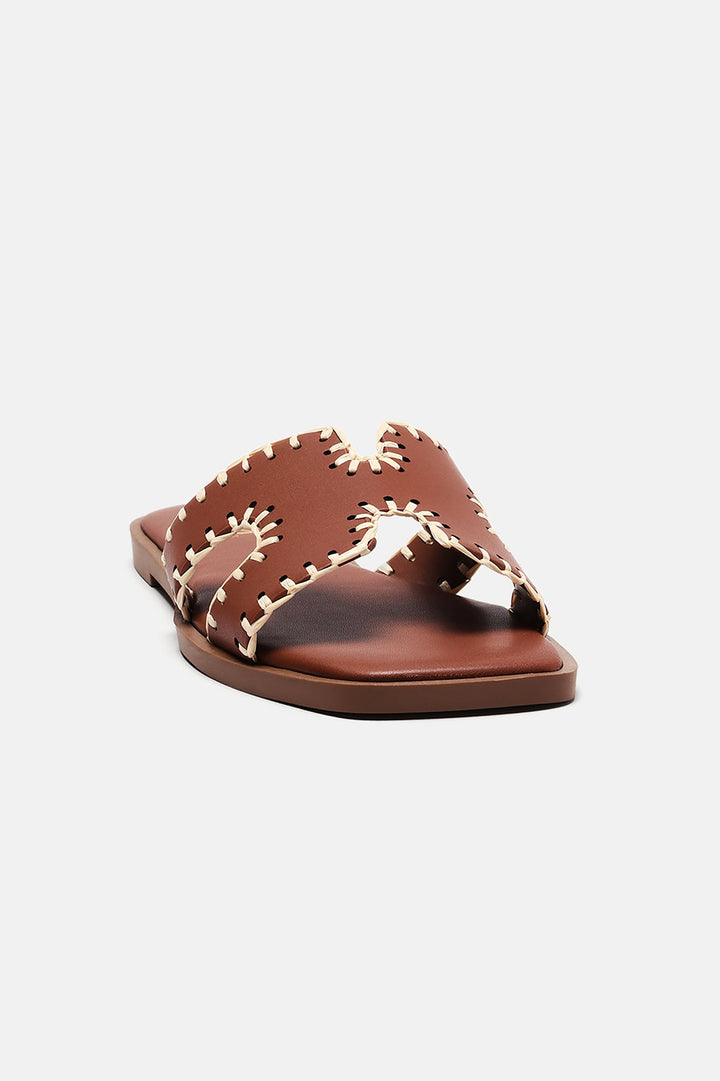 Joele Flat Sandals - Tan