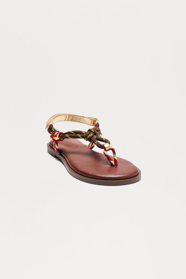 Sequoia Faux Leather Slingback Sandals - Brown