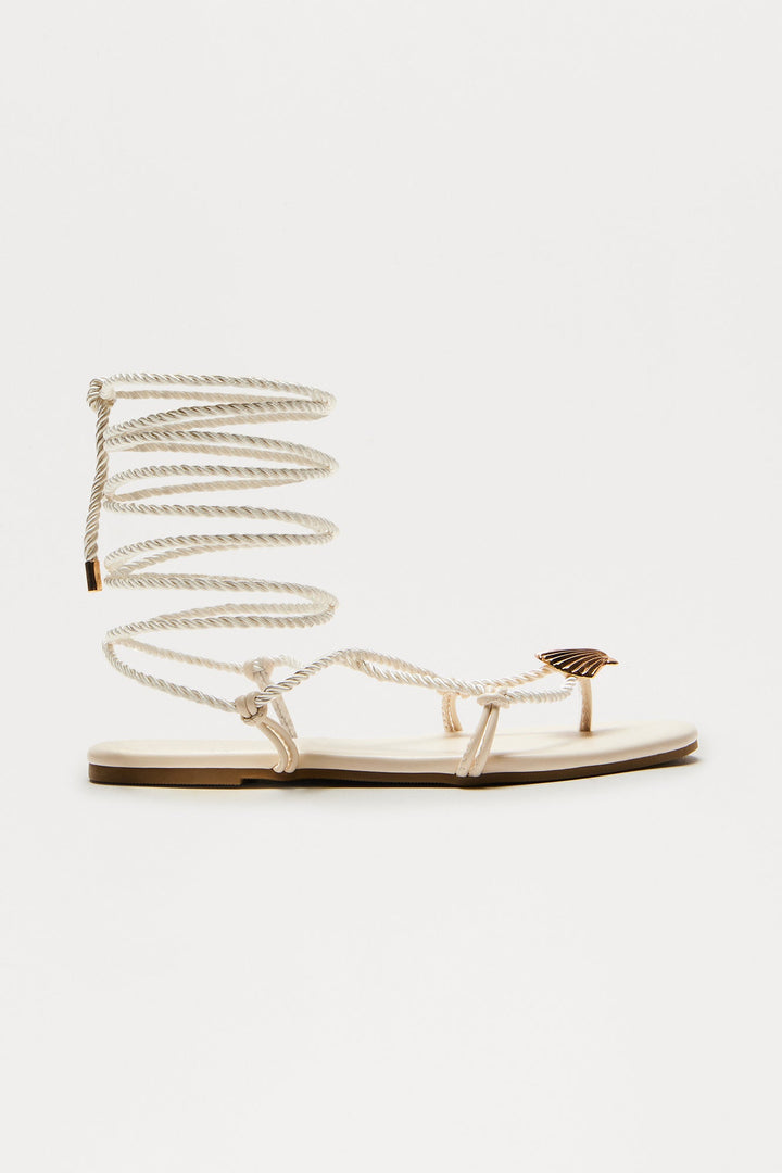 Destin Wrap Up Sandals - Off White