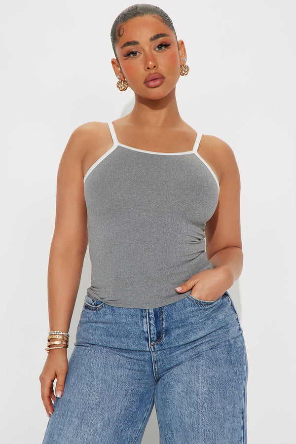 Summer Solstice High Neck Tank Top - Heather/Combo