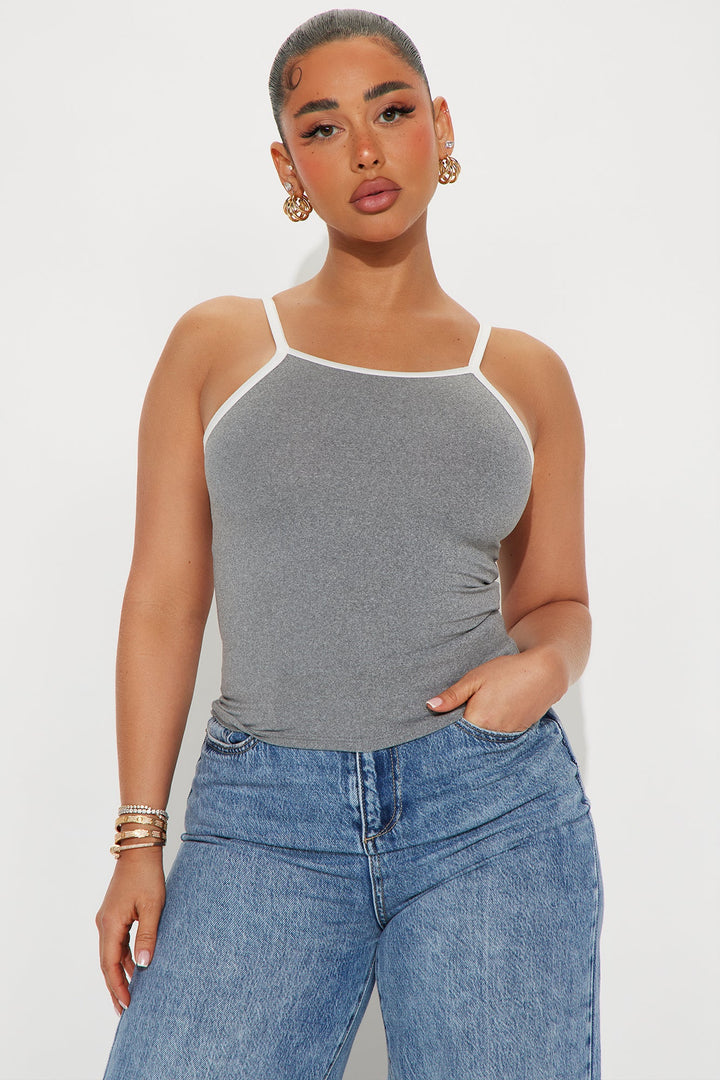 Summer Solstice High Neck Tank Top - Heather/Combo