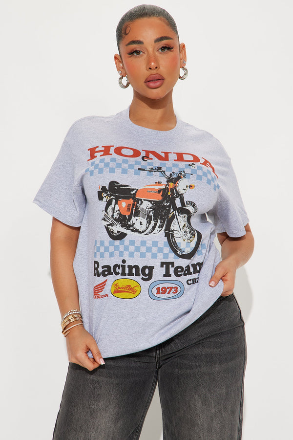 Honda Racing Team Oversized Tee - Heather Grey
