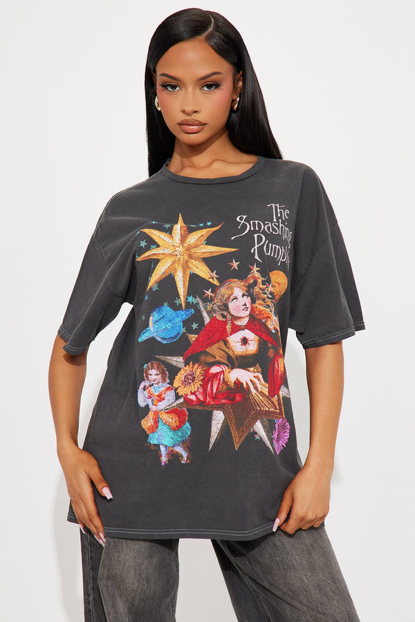 Smashing Pumpkins Oversized Washed Tee - Black