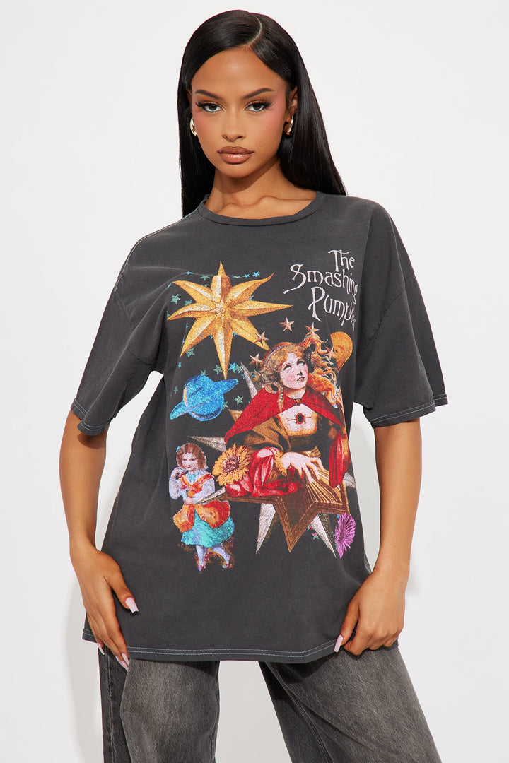 Smashing Pumpkins Oversized Washed Tee - Black