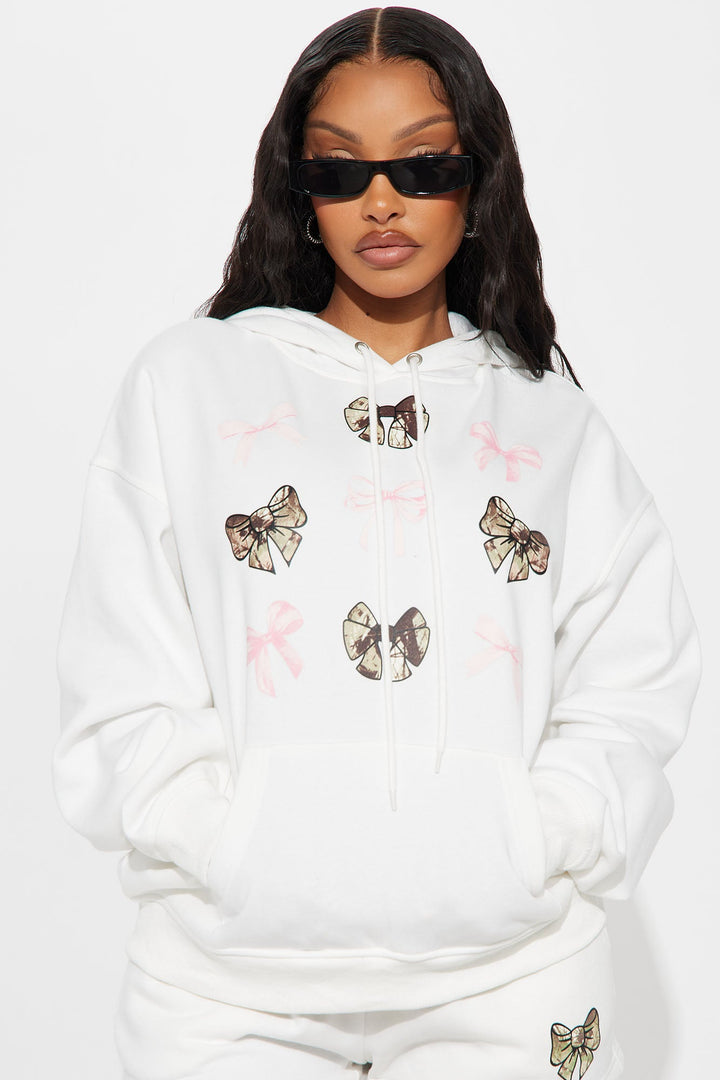 Nothin Like Me Bow Hoodie - Ivory