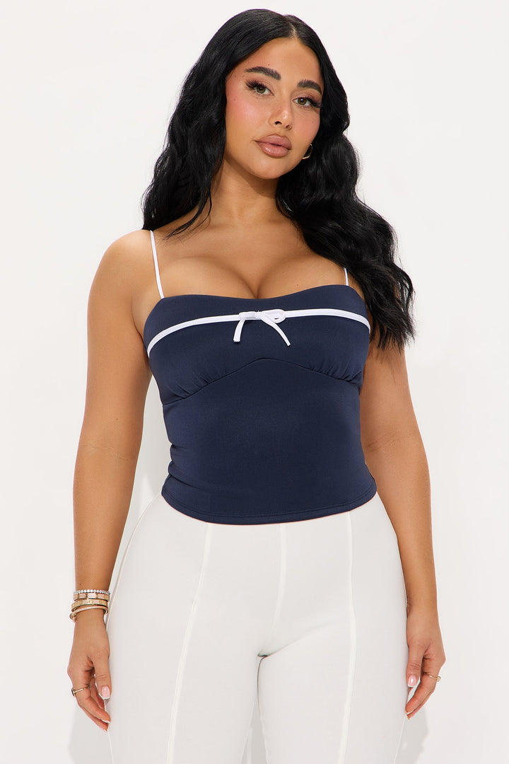 Nyra Cami Cropped Top - Navy/combo