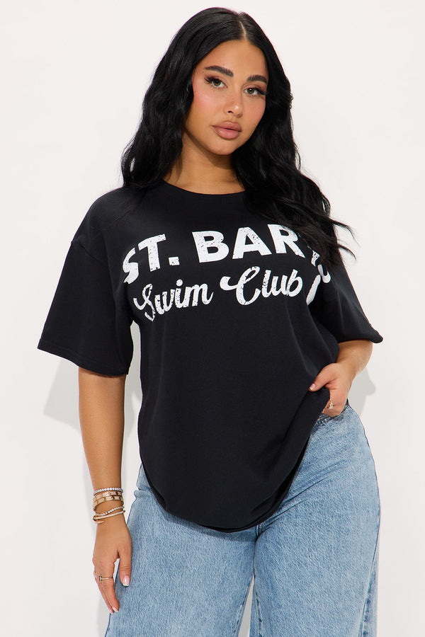 St. Barts Swim Club Oversized Tee - Black