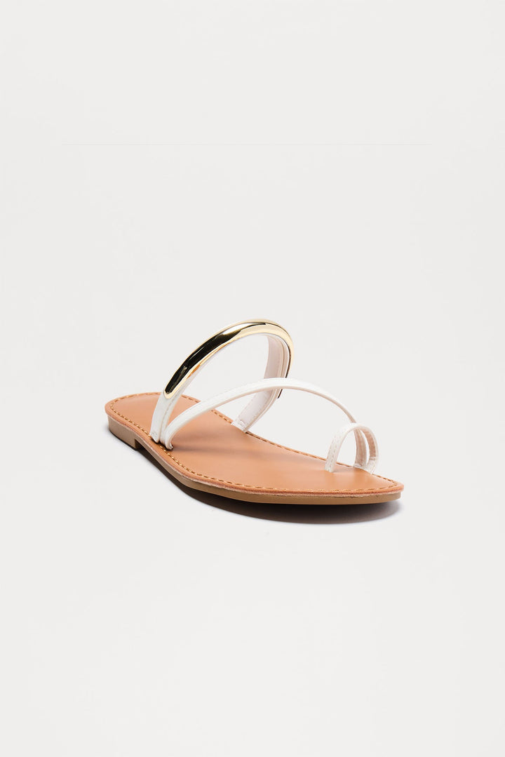 Raiden Toe Ring Sandals - White