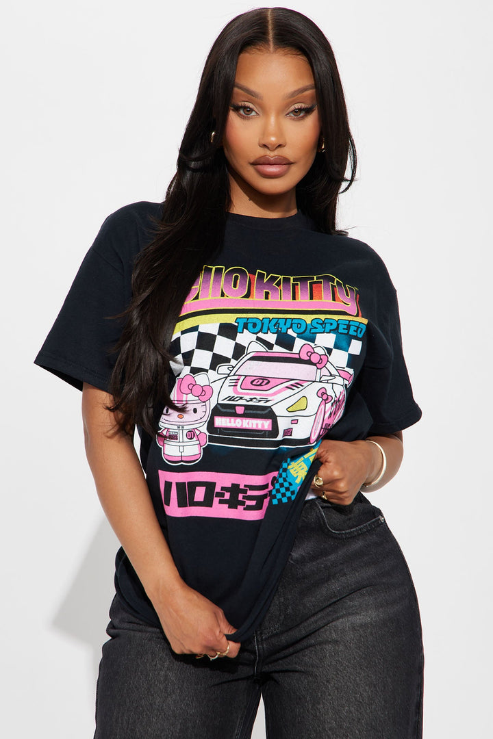 Hello Kitty Racing Oversized Tee - Black