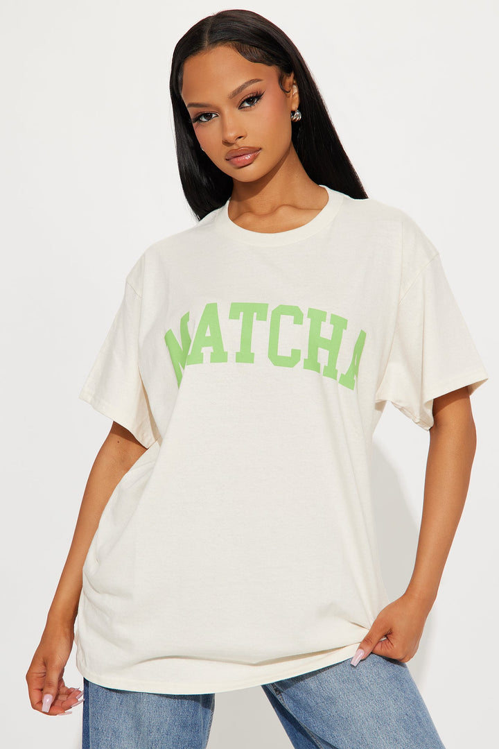 In My Matcha Era Oversized Tee - Natural