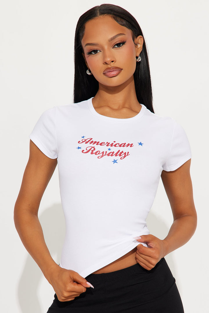 American Royalty Baby Tee - White