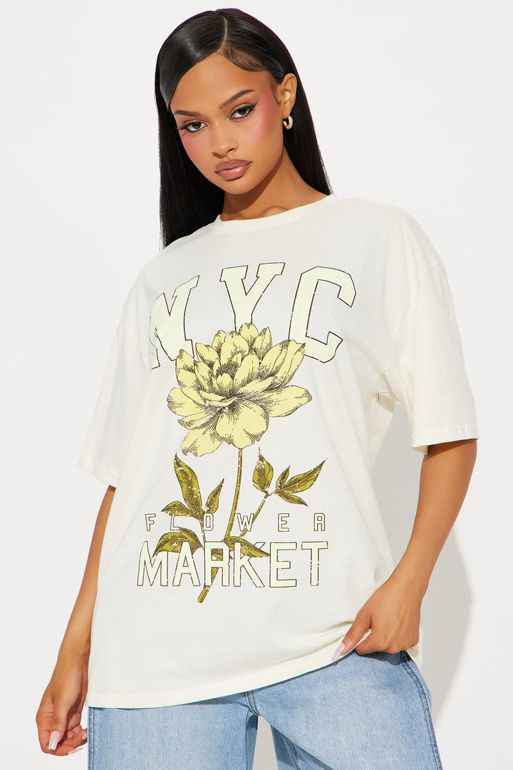 NYC Rose Market Oversized Tee - Off White