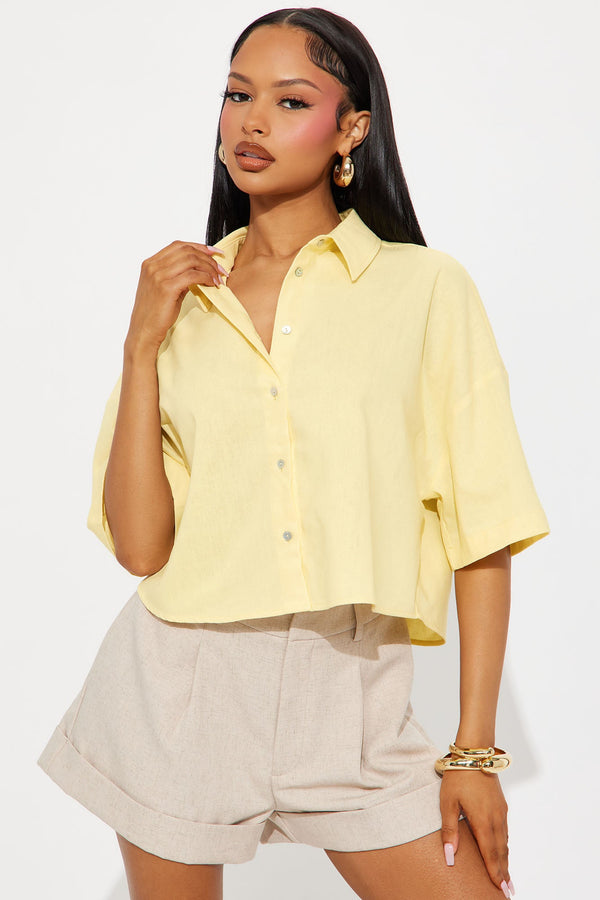 Adaline Linen Shirt - Yellow