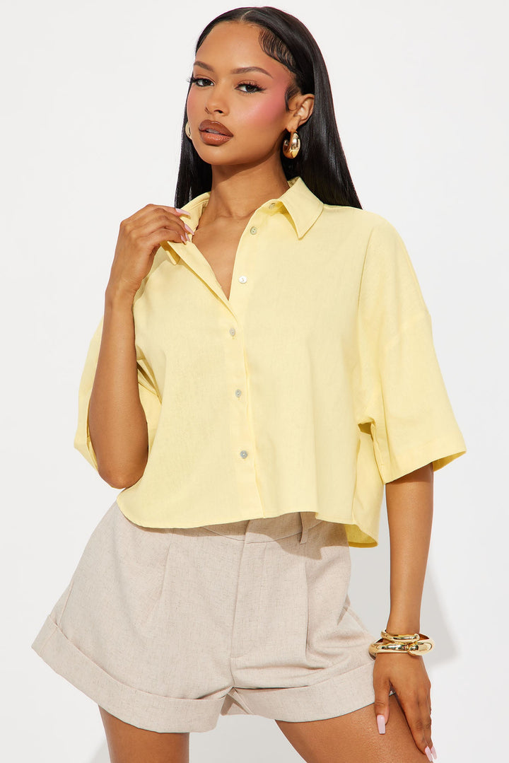 Adaline Linen Shirt - Yellow