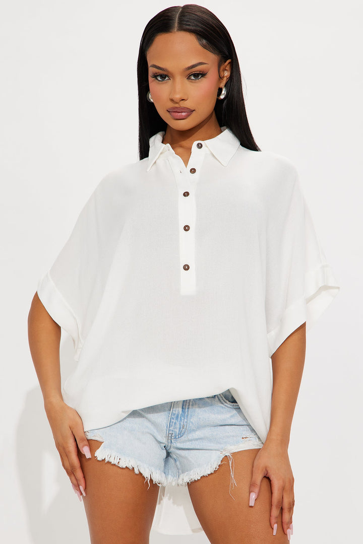 Living For Sandy Days Polo Shirt - Off White