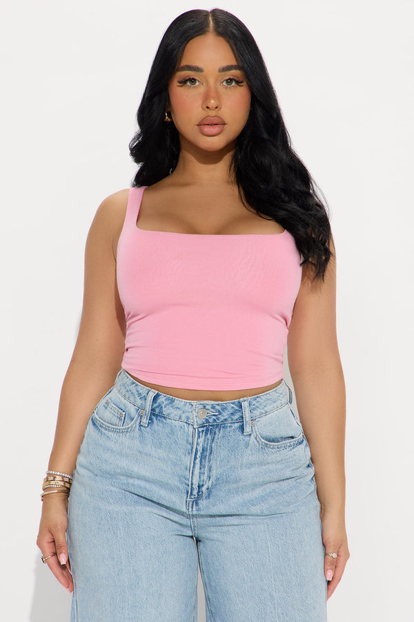 Zinnia Double Lined Tank Top - Pink