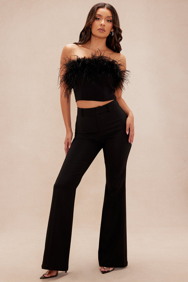 My Era Feather Crop Top - Black