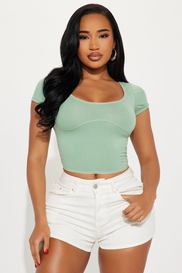 Emmie Short Sleeve Baby Tee - Sage