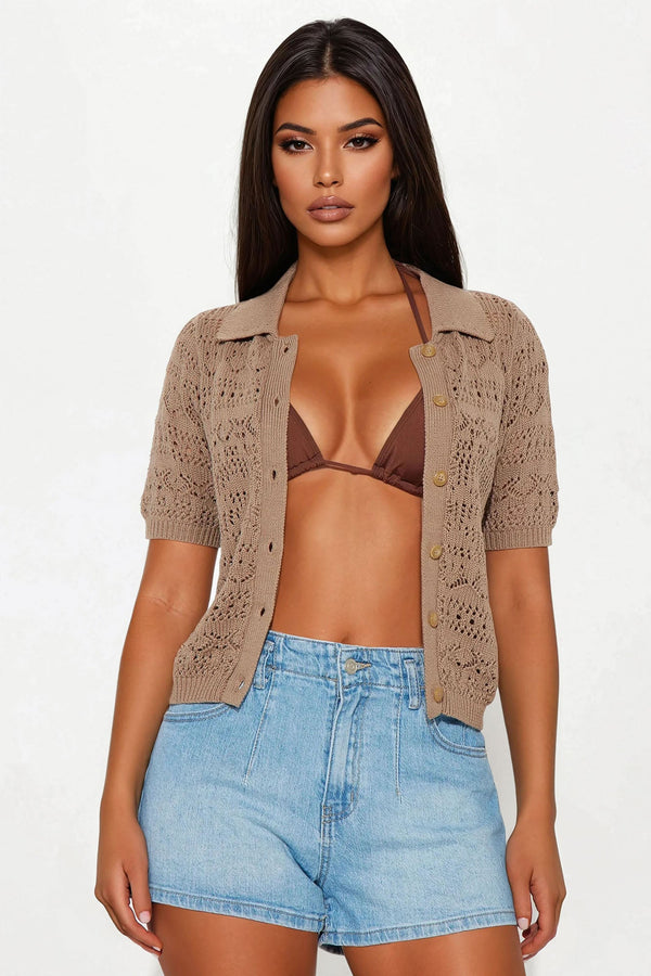 Beach Living Crochet Top - Mocha