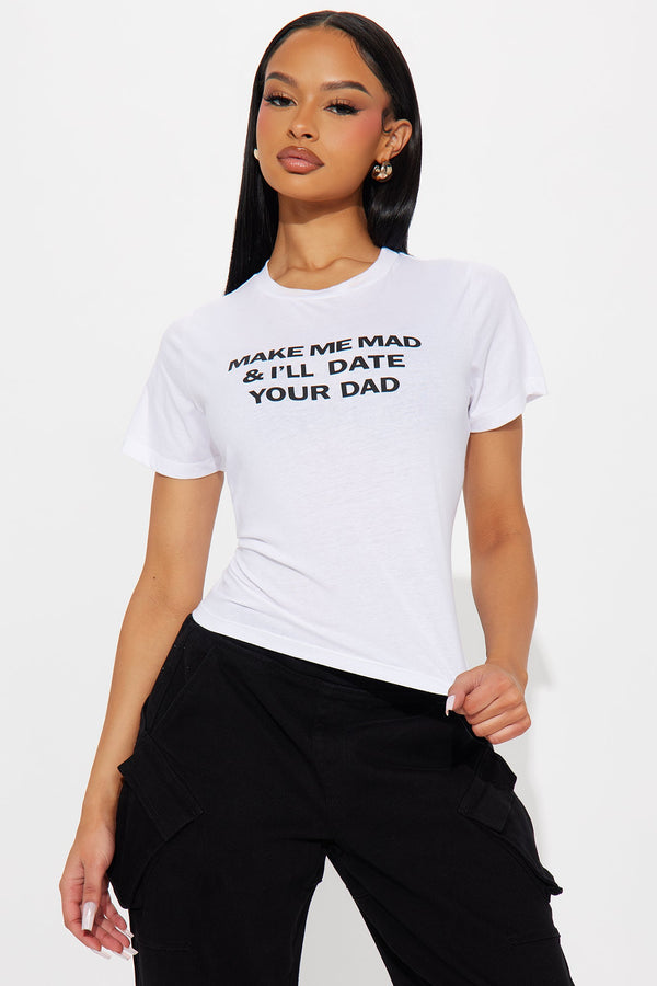 Make Me Mad Baby Tee - White