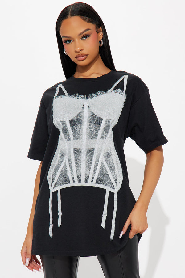 Your New Obsession Oversized Tee  - Black