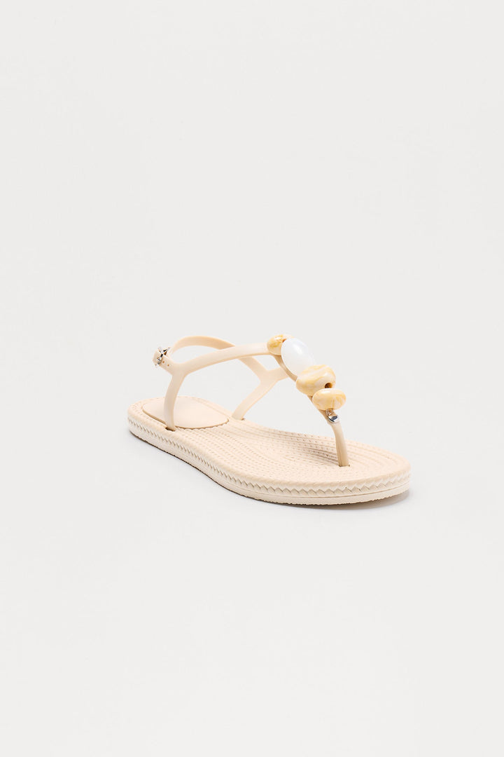 Blue Water Stone Sandals - Ivory