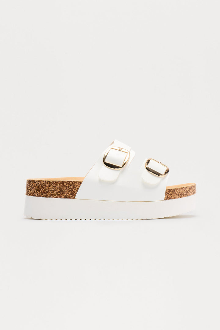Finn Buckle Slides - White