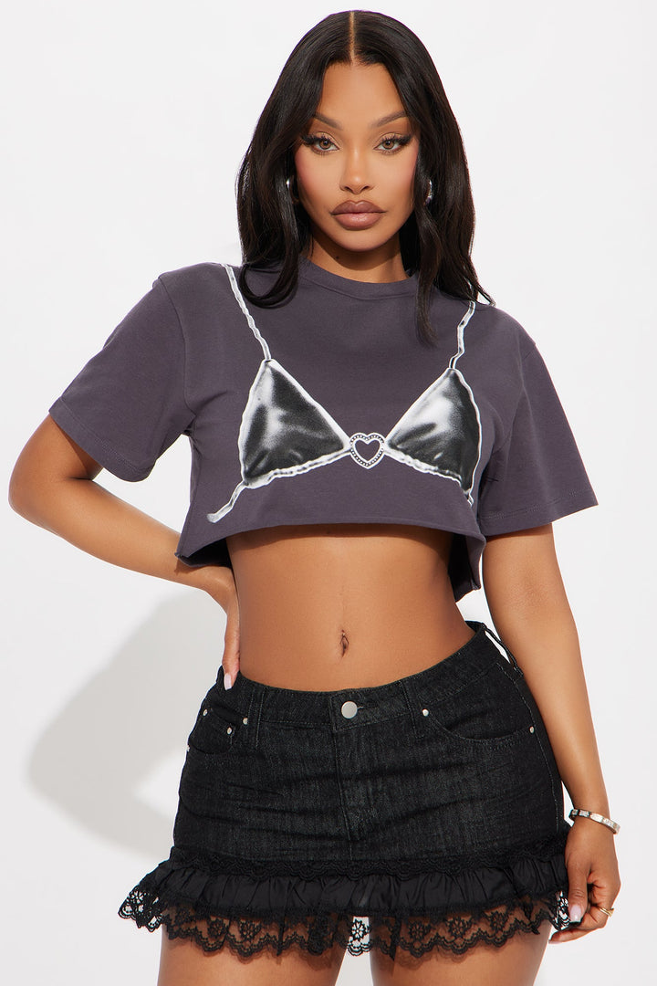 Sit Back Oversized Tee  - Charcoal