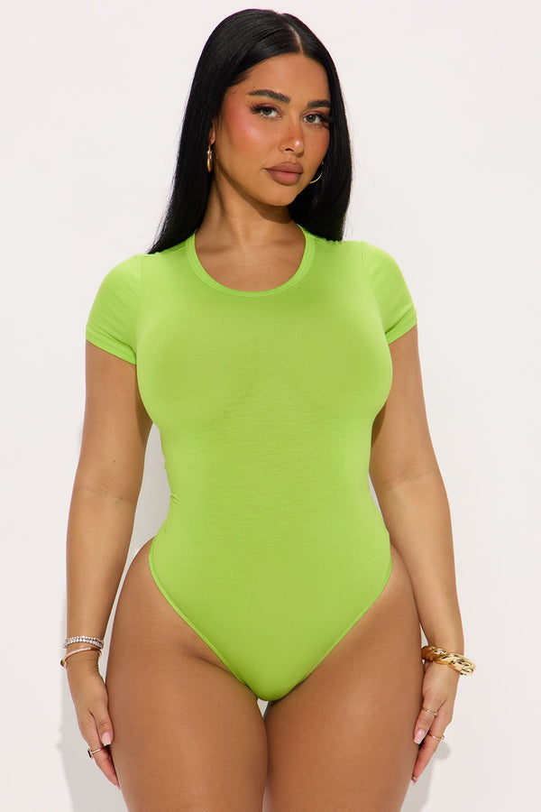 Avianna Short Sleeve Bodysuit - Lime