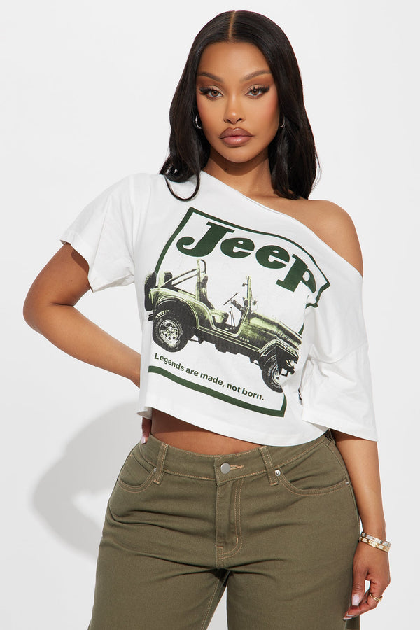Jeep Off Shoulder Top - White