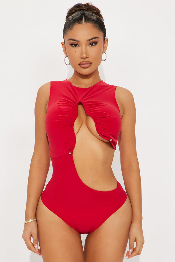 Josefina Cutout Bodysuit - Red