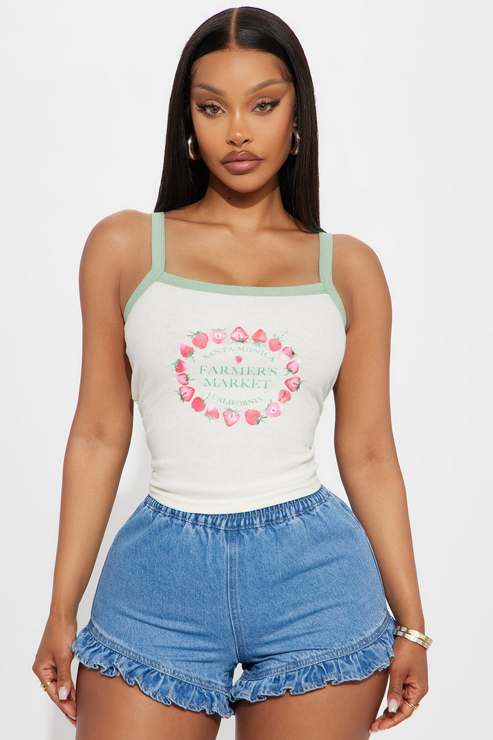 Santa Monica Farmers Market Top - Ivory/combo