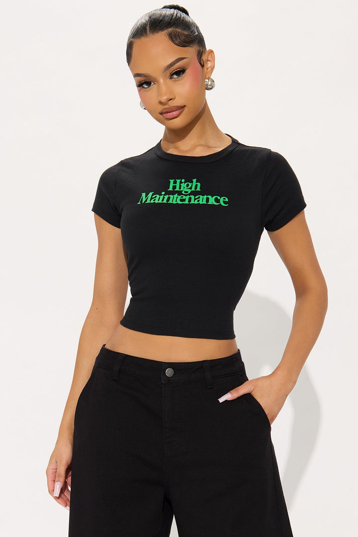 Not Not High Maintenance Baby Tee - Black