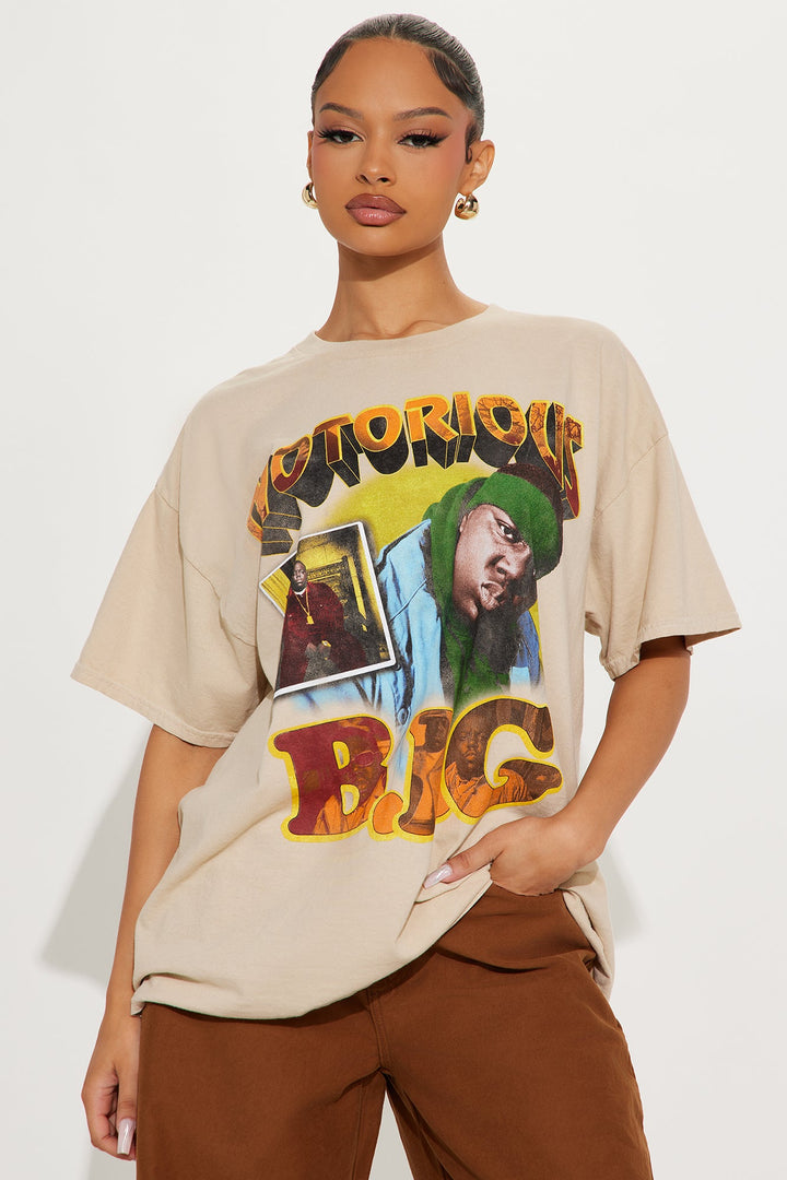 Notorious BIG Washed Oversized Tee - Sand