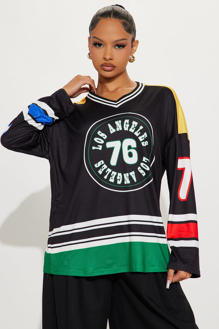 LA Hockey Jersey Tee - Black/combo