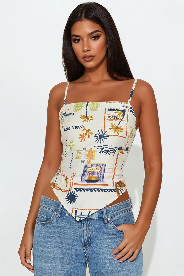 Ocean Breeze Handkerchief Top - Multi Color