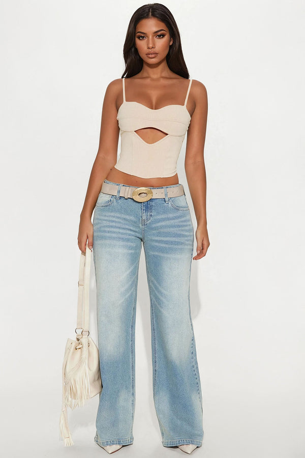 Leila Loose Wide Leg Jeans - Light Wash