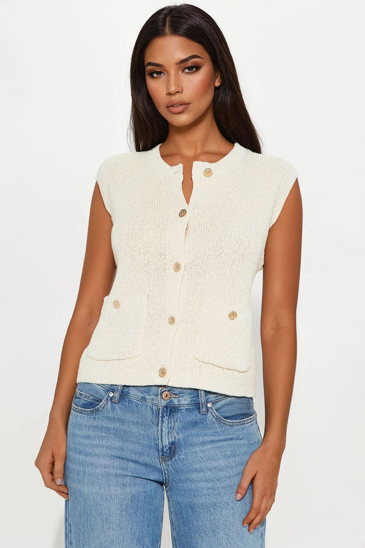 Perfectly Sweet Sweater Vest - Cream