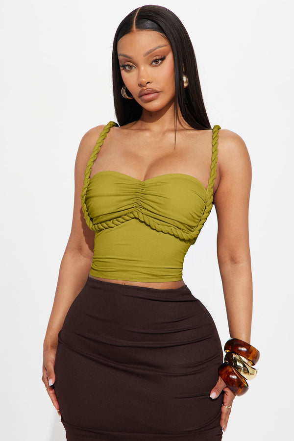 Mazie Cami Twist Top - Chartreuse