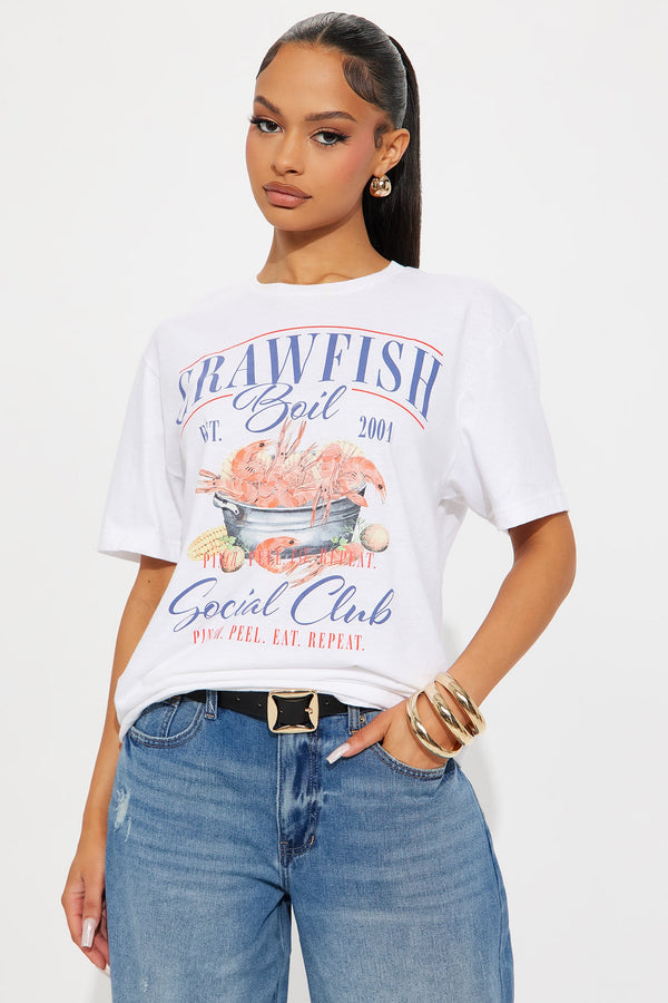 Crawfish Social Club Oversized Tee - White