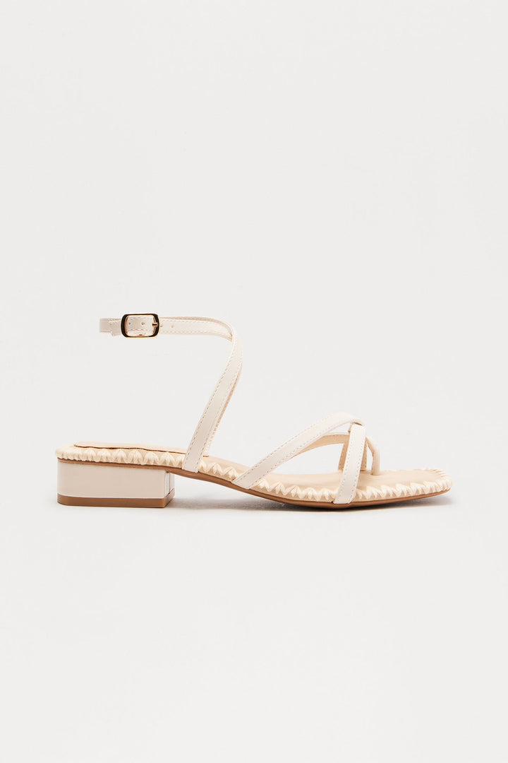 Cass Ankle Strap Sandals - Ivory