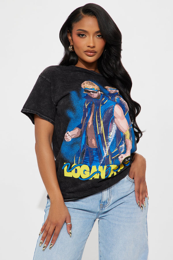 Logan Paul Oversized Washed Tee - Black