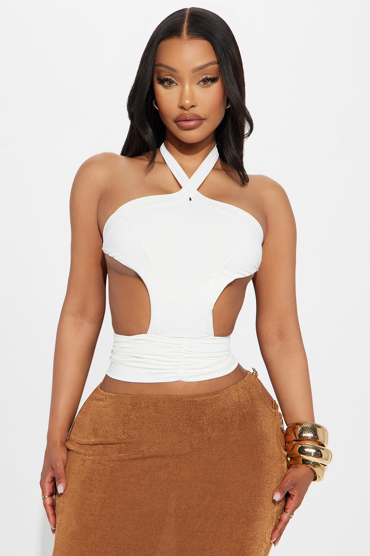 Dance With Me Halter Top - White