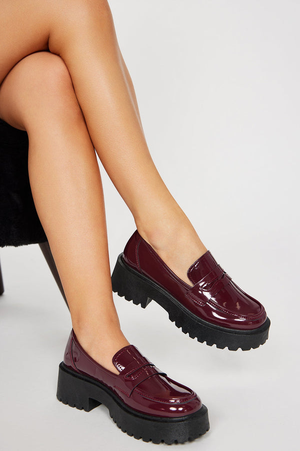 Off To Class Loafers - Burgundy