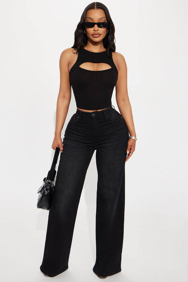 Everyday Basic Straight Leg Denim Jeans - Black